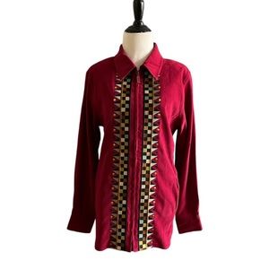BOB MACKIE Aztec Embroidered Zipper Jacket🎄